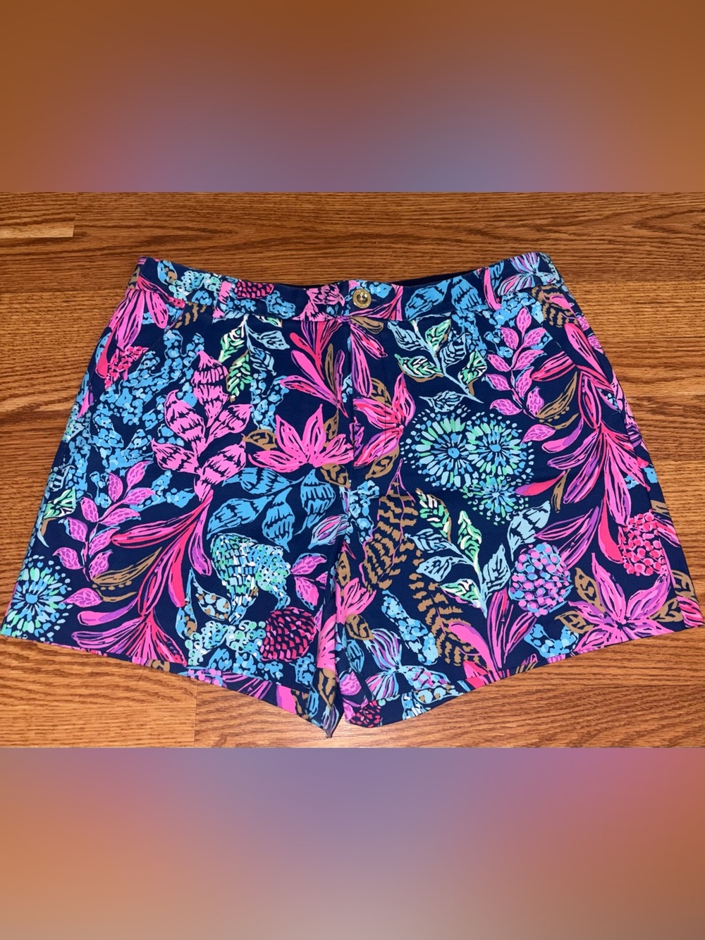 NWT Lilly Pulitzer Navy Floral Print Shorts